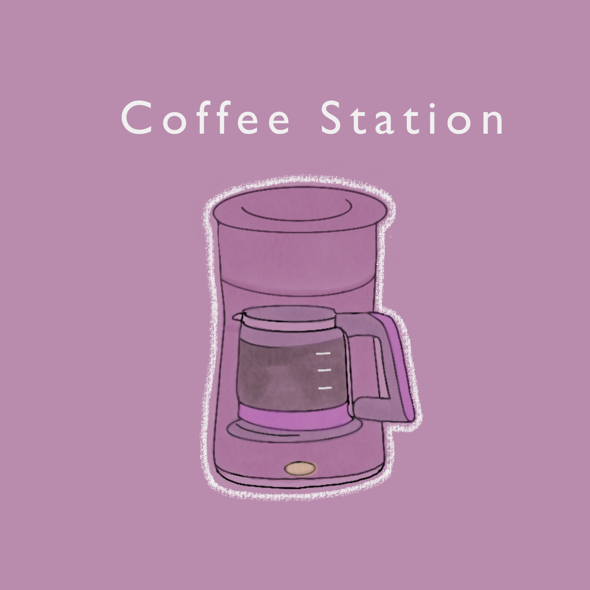 Coffee Station illustration by Mol, unframed art print