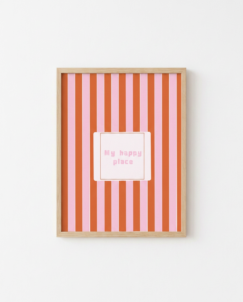 Framed Mols Illustrations print hanging on a white wall
